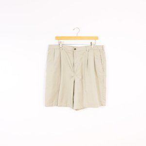 Claiborne Double Pleated Beige Dress Shorts